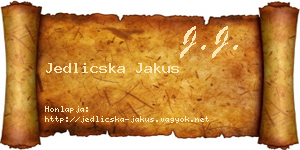 Jedlicska Jakus névjegykártya
